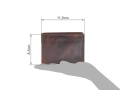 Portemonnaie Leder 11x8cm "Rugged" teak brown