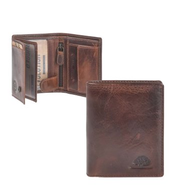Portemonnaie Leder 8x10cm "Rugged" teak brown