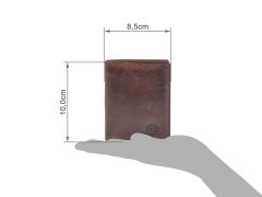 Portemonnaie Leder 8x10cm "Rugged" teak brown