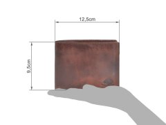 Portemonnaie Leder 12x9cm "Rugged" teak brown