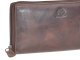 Portemonnaie Leder 19x10cm mit Rei&szlig;verschluss &quot;Rugged&quot; teak brown