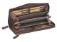 Portemonnaie Leder 19x10cm mit Rei&szlig;verschluss &quot;Rugged&quot; teak brown