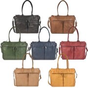 Bear Design Shopper Damen Leder Notebookfach Binni...