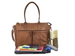 Bear Design Shopper Damen Leder mit Notebookfach Callisto...
