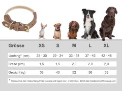 Hundehalsband Tau mit Leder (XS) 25-30cm...