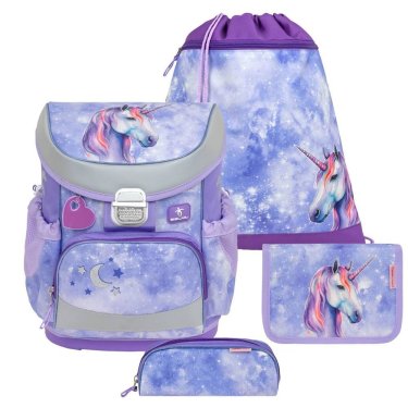 Schulranzen Set MINI FIT 4tlg. für kleinere Kinder Mistyc Luna (Motiv: mystisches Einhorn)