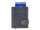 Karten Portemonnaie Leder 8x10cm mit M&uuml;nzfach und Scheinfach &quot;Vintage&quot; blau