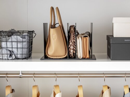 aufbewahrung für einkaufstaschen Lifewit 4 Stück Taschen Organizer Schrank mit 8 Trenner Handtaschen Dokumentenschrank kaufen Gelber Sack Farbe:Rot