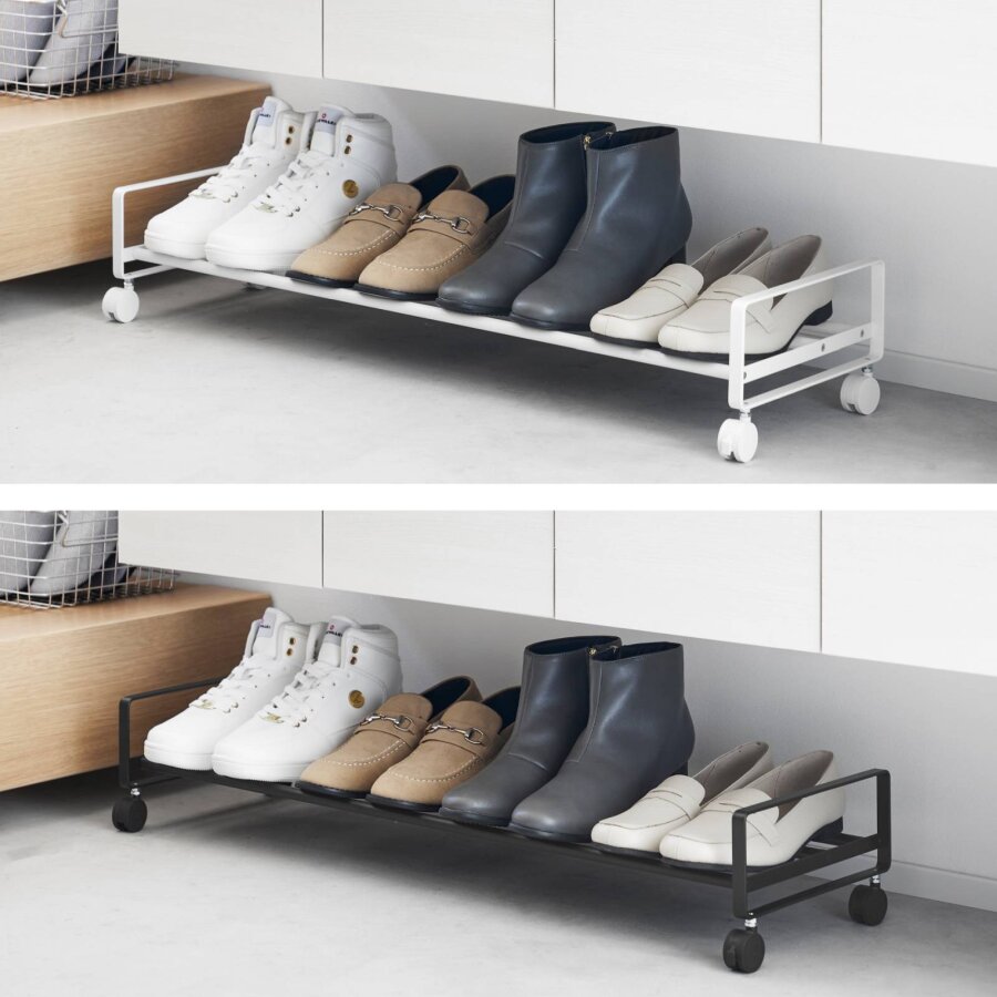 Schuhregal flach auf Rollen Tower – Metall