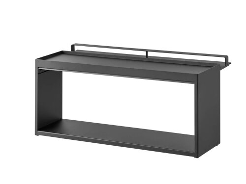 Küchenregal Organizer stehend für die Arbeitsplatte 60x25x17cm aus Metall halbgeschlossen schwarz