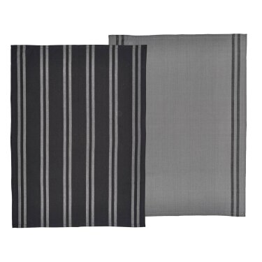 Geschirrtuch 2er Set saugstark Baumwolle schwarz 50x70cm