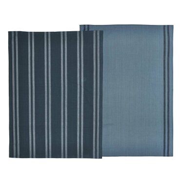Geschirrtuch 2er Set saugstark Baumwolle blau 50x70cm