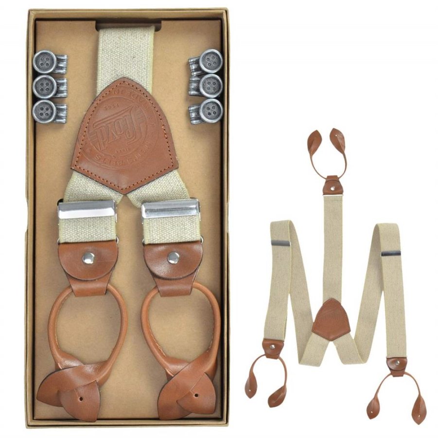 Lloyd Hosenträger Herren Vintage Retro Style zum Knöpfen und Clippen 35mm breit 