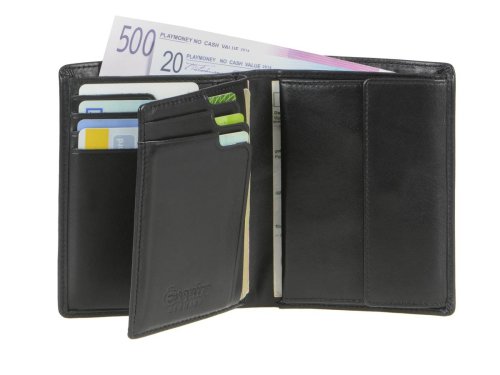 Geldbörse Leder 9x12cm mit 14 Kartenfächern  