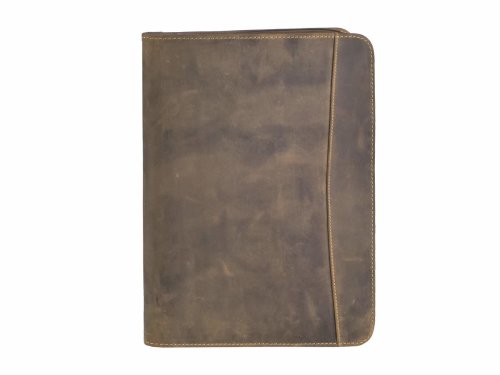 205 Ringbuch-Schreibmappe A4 Reißverschluss Vintage Rind-Leder Sonderpreis kostl 