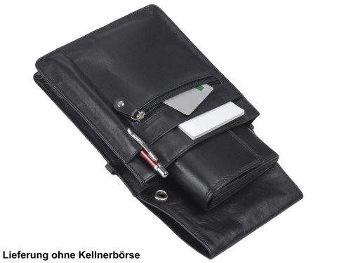 Kellnertasche Leder schwarz Holster für Kellnerportemonnaie