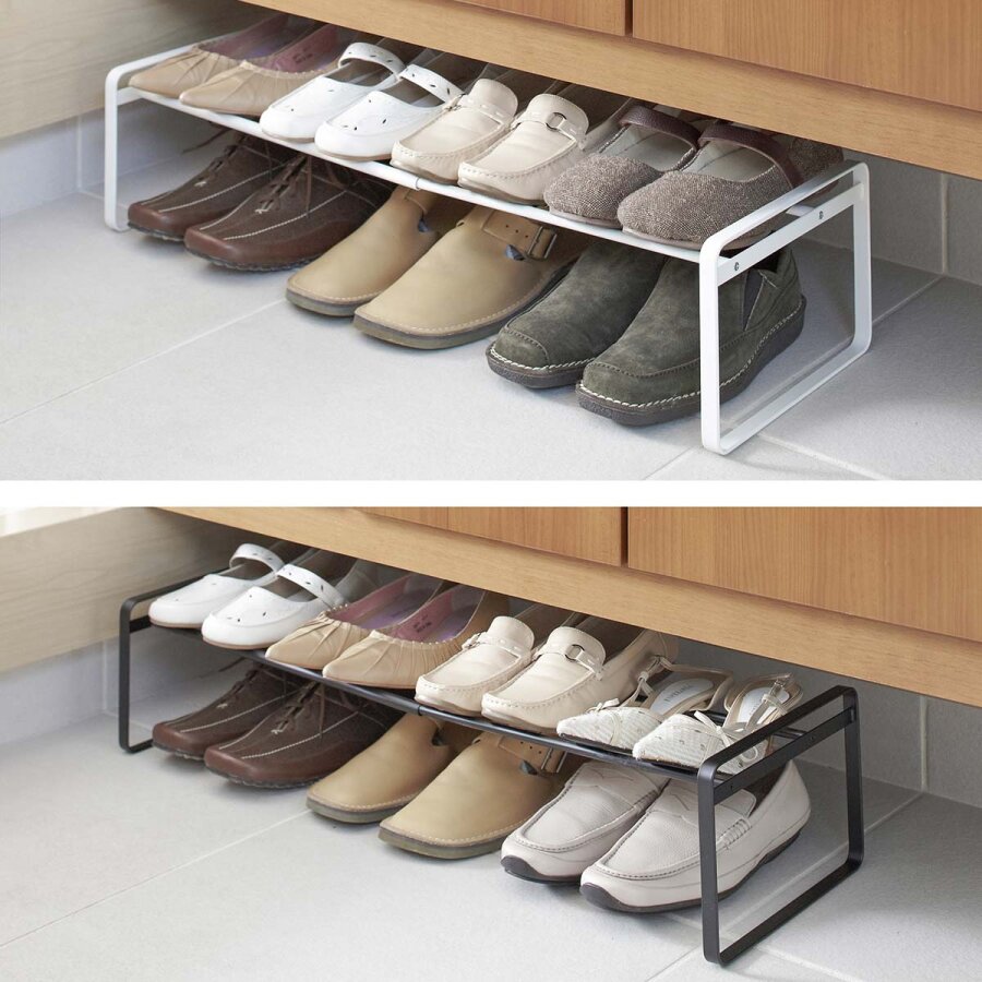 Schuhregal ausziehbar platzsparend erweiterbar Yamazaki Home Frame – Metall. Schaffen Sie Ordnung im Flur mit diesem flexiblen und stapelbaren Regal