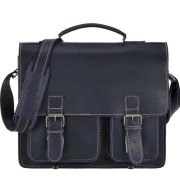 Aktentasche Leder 39x33cm "Buffalo" blau