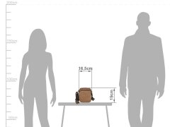 Greenburry Umhängetasche Vintage kompakt mit vier Reißverschlussfächern – Leder antikbraun