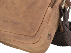 Greenburry Umhängetasche Vintage kompakt mit vier Reißverschlussfächern – Leder antikbraun