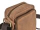 Greenburry Umhängetasche Vintage kompakt mit vier Reißverschlussfächern – Leder antikbraun