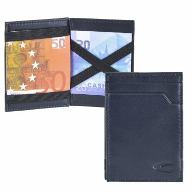 Geldbörse Leder Magic Wallet "Nagoya" navy blau