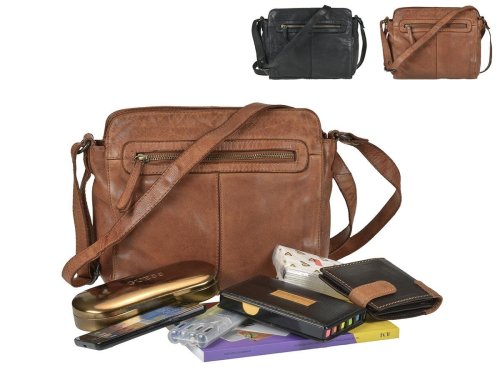 Bear Umhängetasche Damen Leder 28x21cm  