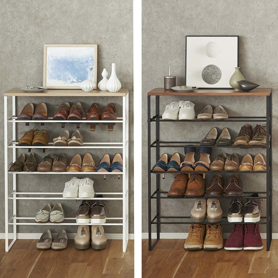 Schuhregal mit Ablage 66x87x25cm 5 Reihen Yamazaki Home "Tower"
