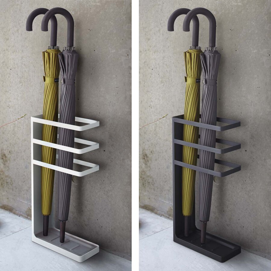 Schirmständer schmal Abtropfschale 10x44x23cm Metall