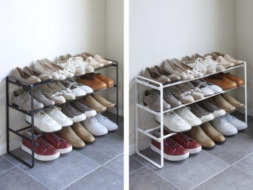 YAMAZAKI Frame Schuhregal 4-stöckig (53x17,5x80 Cm) – Minimalistisches Design Aus Stahl | Platz Für Bis Zu 12 Paar Schuhe
