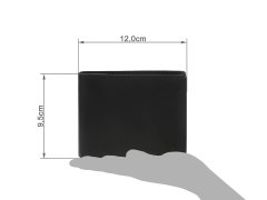Geldbörse Leder 12x9cm flach "Slim" schwarz