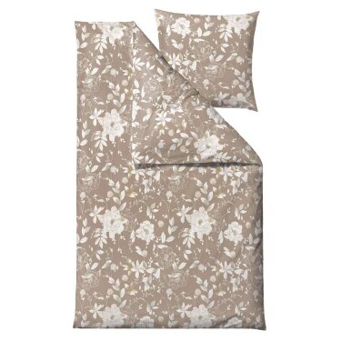 Hochwertige Satin-Bettwäsche aus Baumwolle in beige