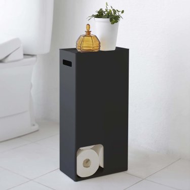 Toilettenpapier-Spender 23x48x12cm für bis zu 8 Rollen "Tower" schwarz