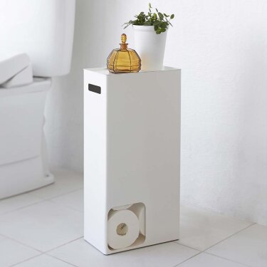 Toilettenpapier Aufbewahrung 23x48x12cm fr bis zu 8 Rollen "Tower" wei |  Yamazaki 3455 | Die stilvolle und platzsparende Aufbewahrung fr Ihr Badezi