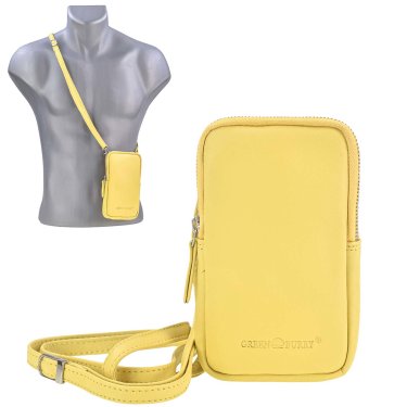 Handytasche zum Umhängen Leder "Nappa" gelb