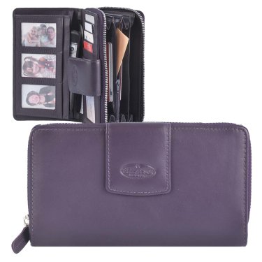 Portemonnaie Leder 17x10cm Fotobörse "Fashion" violet