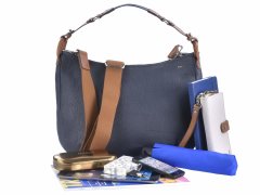 Handtasche Leder 36x27cm "Sanne" blau