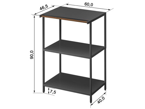 Yamazaki Küchenregal stehend 90cm hoch Metall schwarz. Schaffen Sie wertvollen Stauraum auf drei Ebenen in Ihrer modernen Küche