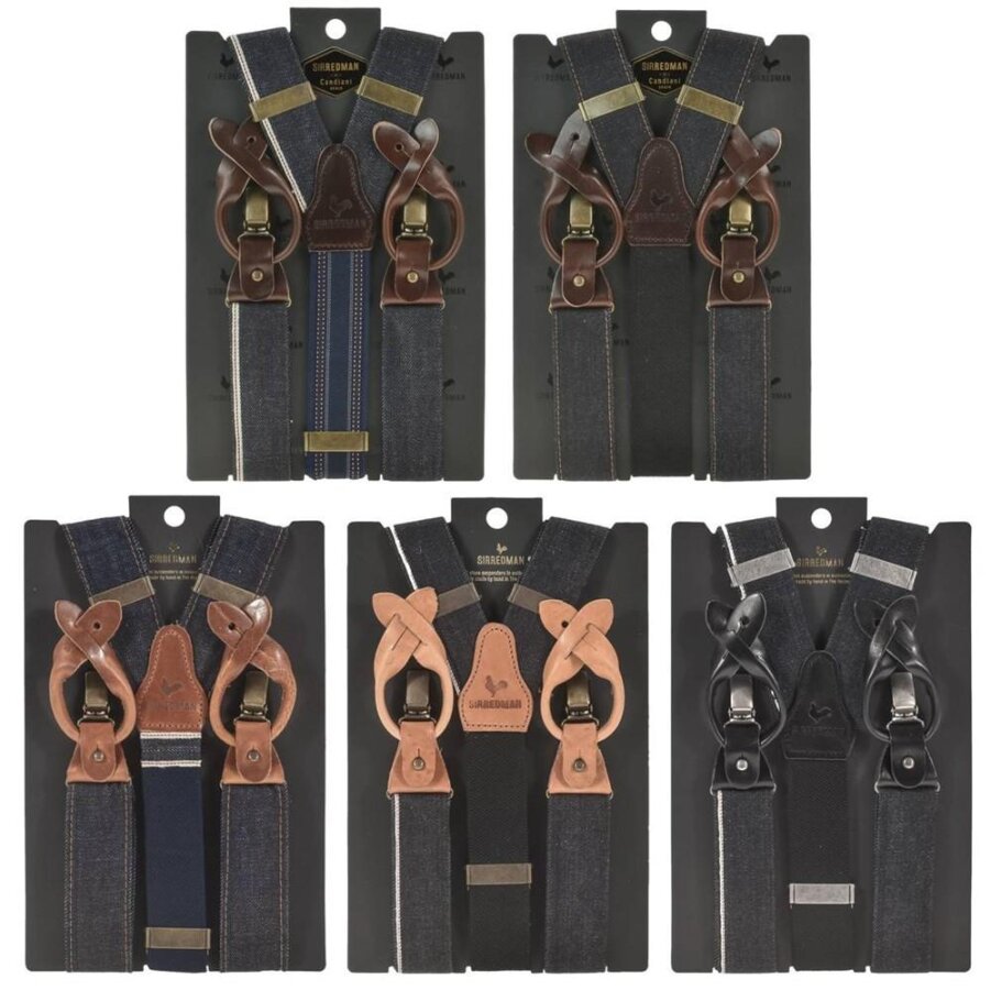 Sir Redman Hosenträger Herren Candiani Denim 35mm Baumwoll-Mix ...