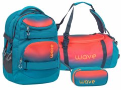 Wave Schulrucksack Set "Ombre Neon Orange" 3tlg.