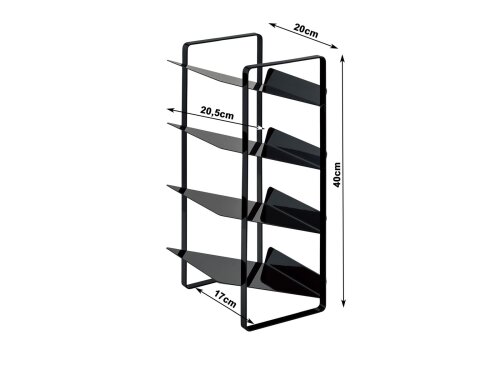 Flaschenregal 4 Ebenen schräg 20x40x20cm Metall Yamazaki Home. Flaschenständer für PET und Reiniger mit schrägen Fächern für einfachen Zugriff