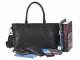 Shopper Leder 34x21cm &quot;Pure Black&quot; schwarz