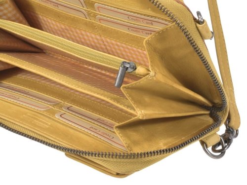 Echtleder Umhängetasche Für Damen - Handytasche Bis 6,5 Zoll, Verstellbarer Gurt, Made In Italy