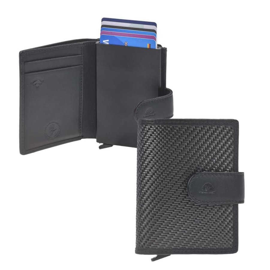 Karten Portemonnaie Leder mit Münzfach und Scheinfach  