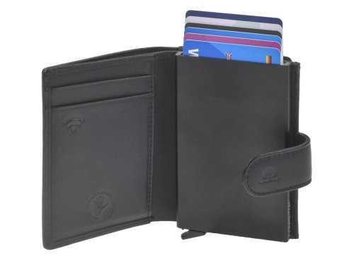 Karten Portemonnaie Leder mit Münzfach und Scheinfach  