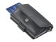Karten Portemonnaie Leder mit M&uuml;nzfach und Scheinfach &quot;Carbon Nappa&quot; schwarz